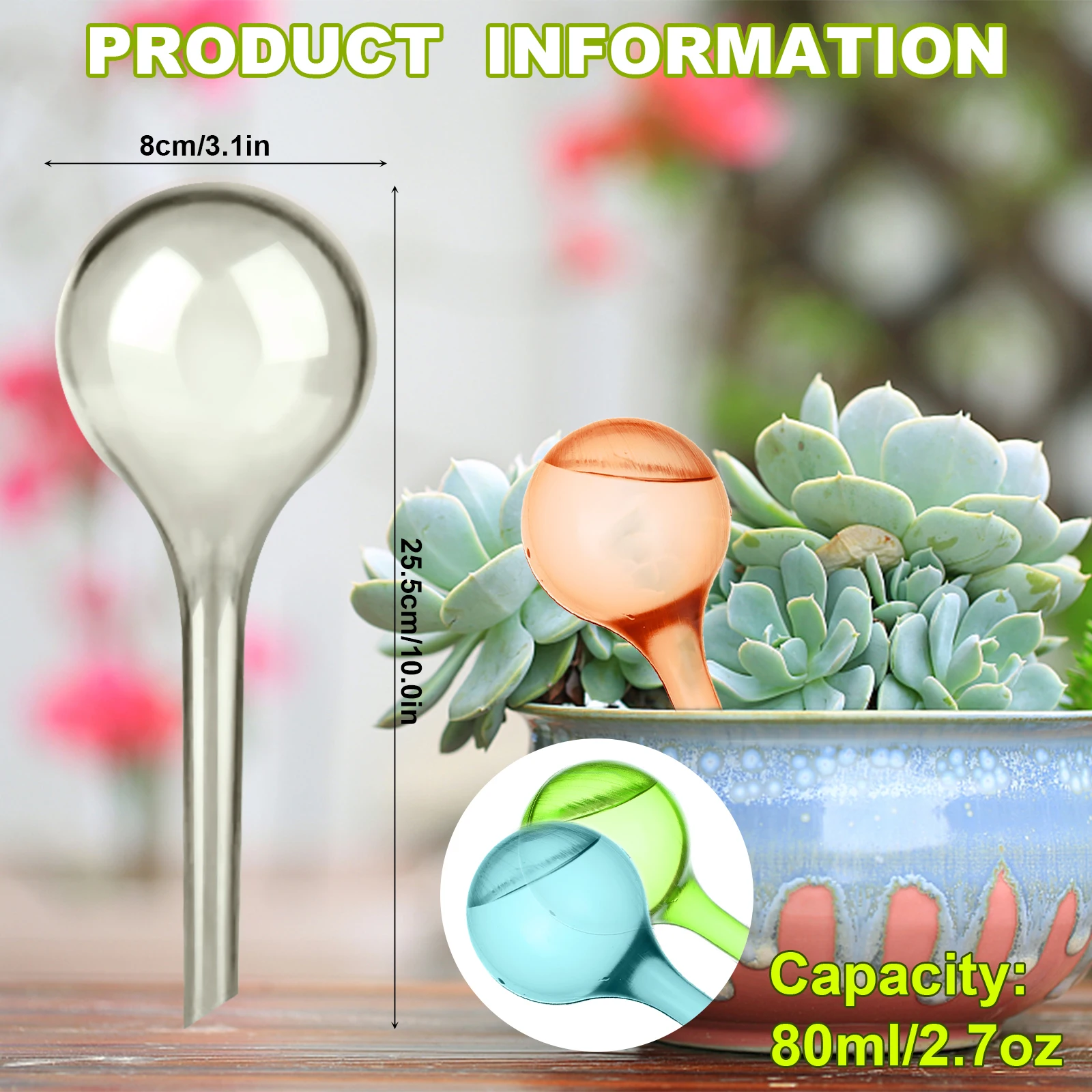 

1PCS Plant Watering Bulbs Automatic Self-Watering Globes Plastic Balls Garden Water Device Watering Bulbs For Plant Promotion