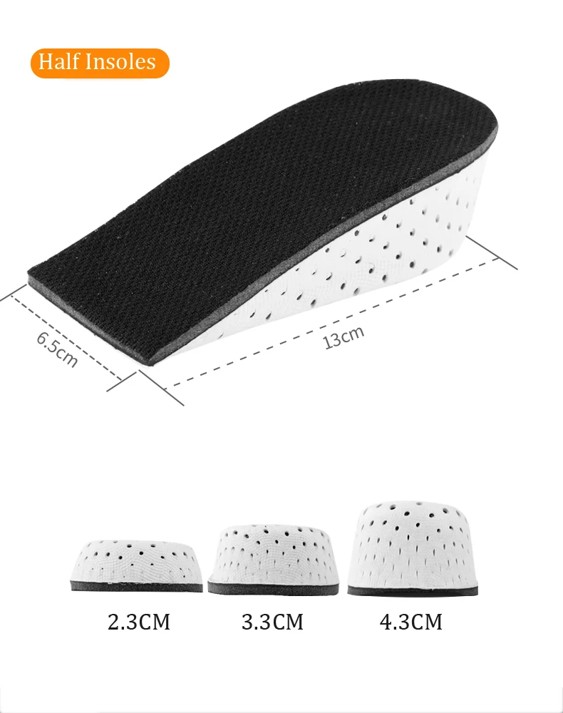 2PCS EVA Höhe Erhöhen Einlegesohle Deodorant Atmungsaktive Memory Foam Pads Unsichtbare Innen Höhe Zunehmende Schuh Halb Pad für Unisex – Detail 8