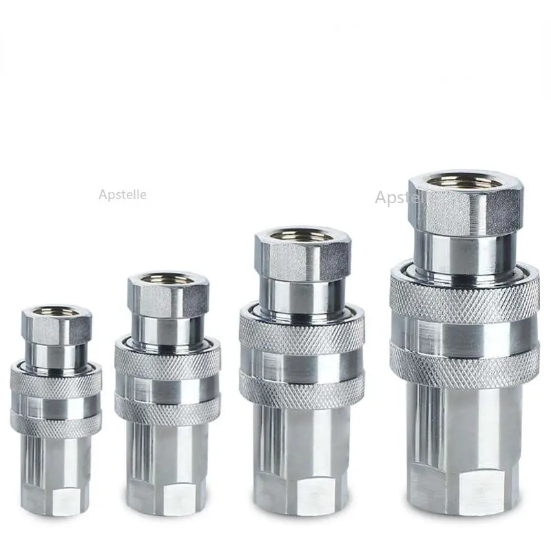 Hydraulic Quick Connector Carbon Steel Galvanized High Pressure Quick Connector Male Female Double Self Sealing Oil Pipe