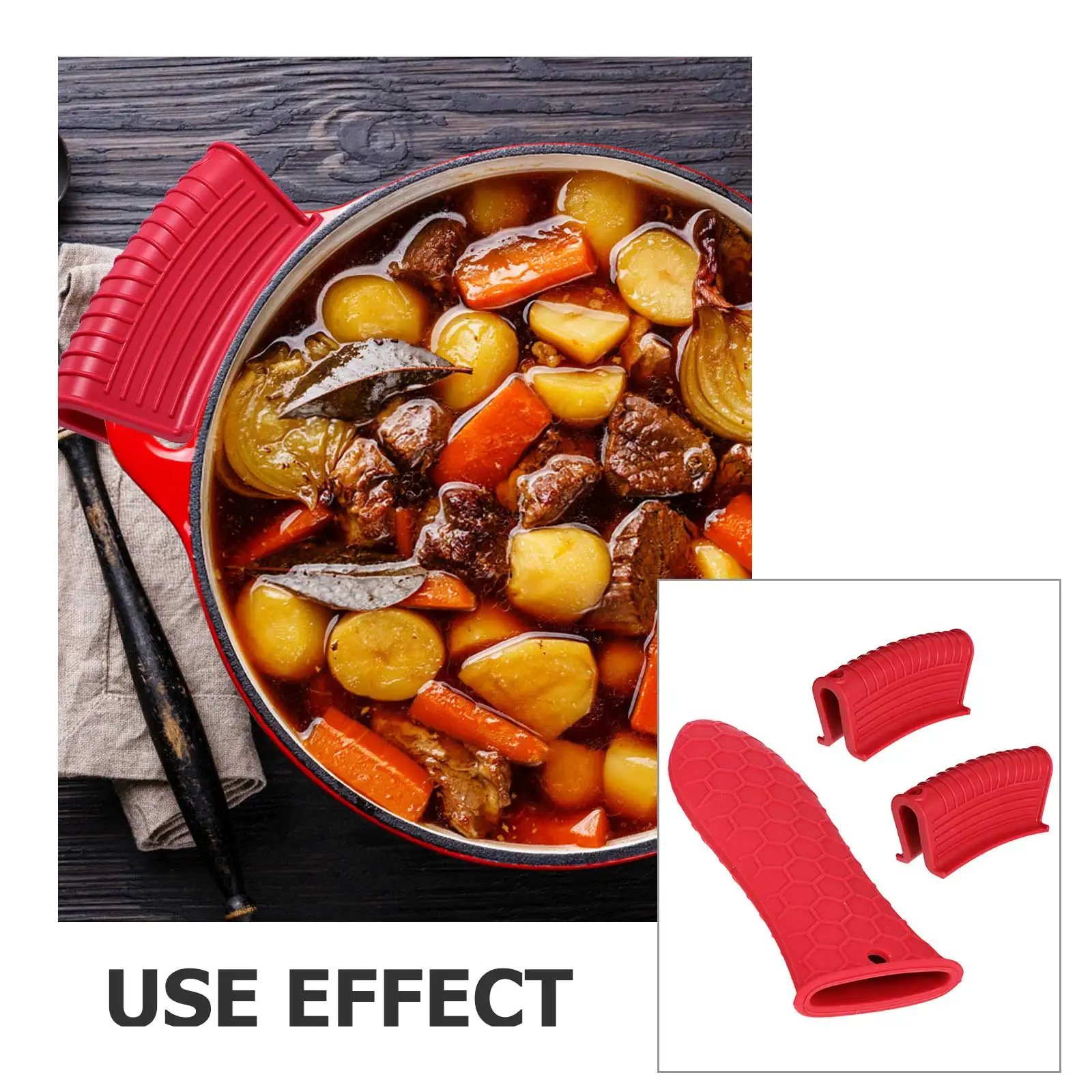 

Silicone Pot Holder Heat Resistant Anti Scalding Pot H Holder Ear Clips Insulation Cover Kitchen Tools