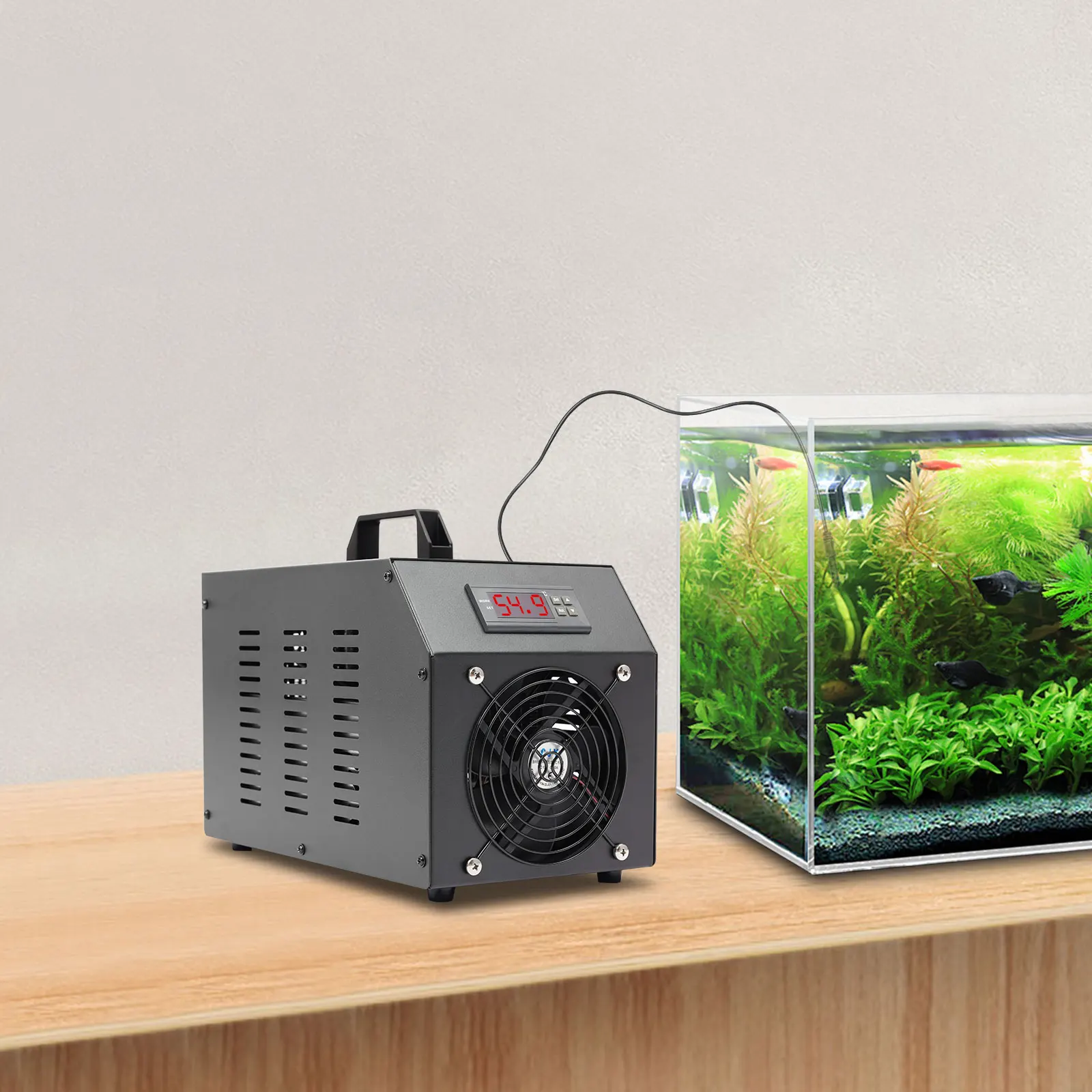 

Aquarium Cooling Machine 200W 110V Adjustable Temperature Aquarium Chiller 60L, Black Aquarium Water Chiller for Small Fish Tanks, Freshwater Tanks
