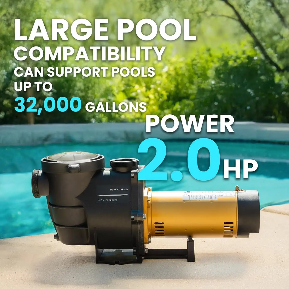 XtremepowerUS 2HP Self Prime In/Above Ground Swimming Pool Pump 2" NPT Fitting ETL