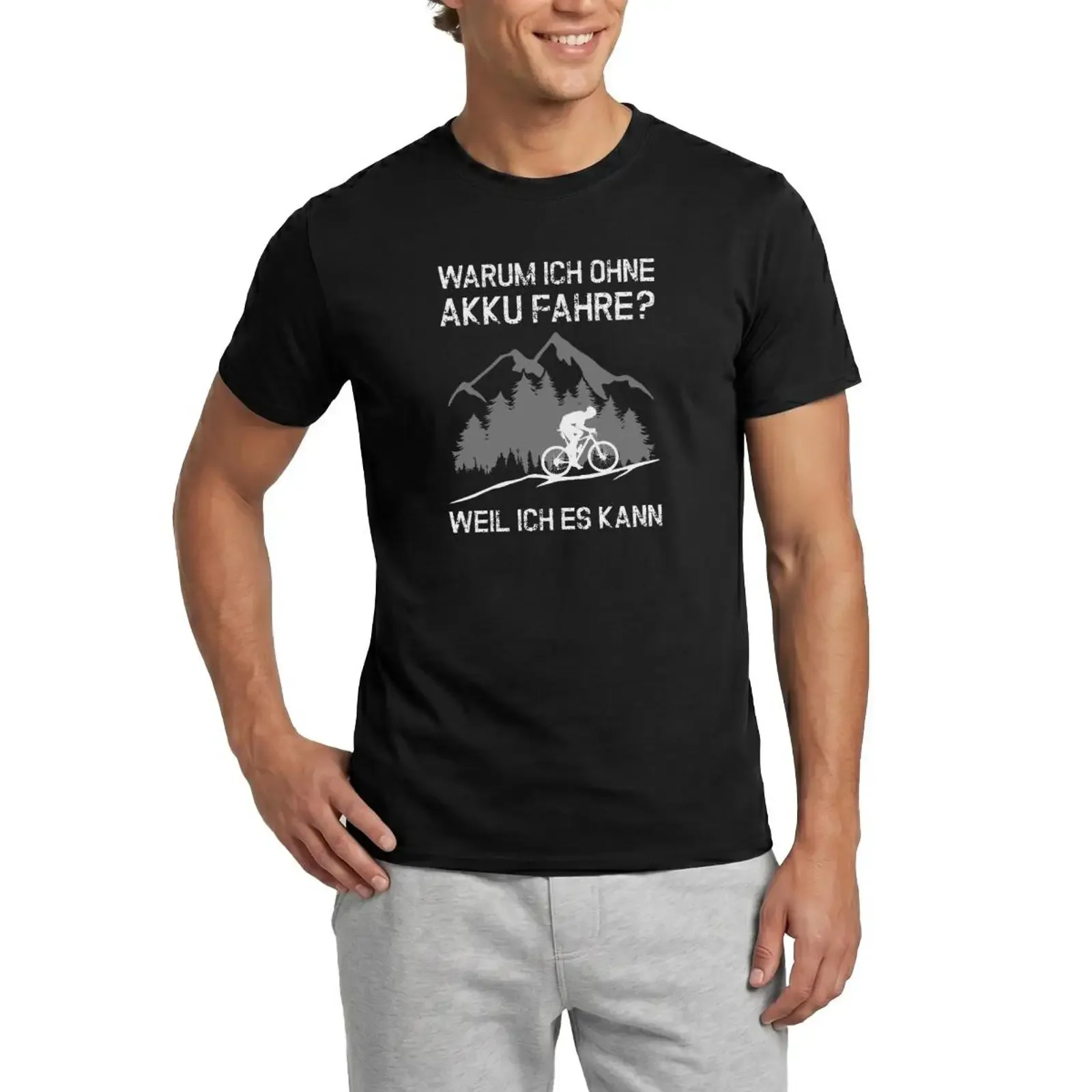 Why I Ride Without a Battery Anti E Bike Men's T Shirt vintage Washed Soft graphic Stretched Comfortable fashion Slightly