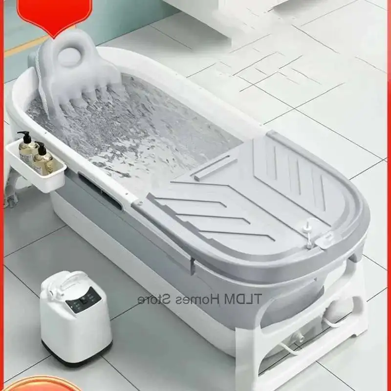 

Plastic Portable Bathtubs for Adults Multi-functional Folding Bathtub with Fumigation Instrument Collapsible Bathtub for Spa