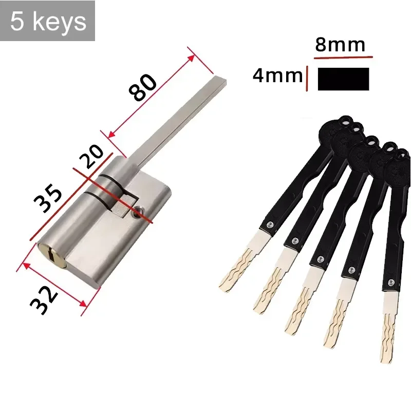 Stainless steel automatic fingerprint lock cylinder With tail C-Class core Anti-theft door emergency lock core