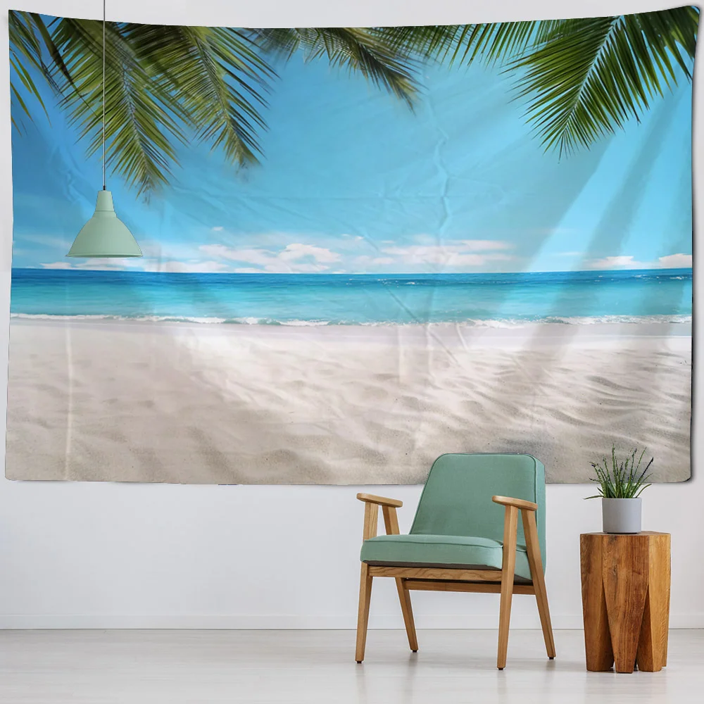 Permadani pohon kelapa laut yang indah untuk dekorasi dinding, ruang tamu,  Kamar tidur, kain gantung seni estetika asrama / Rumah Tekstil, image size:1000x1000