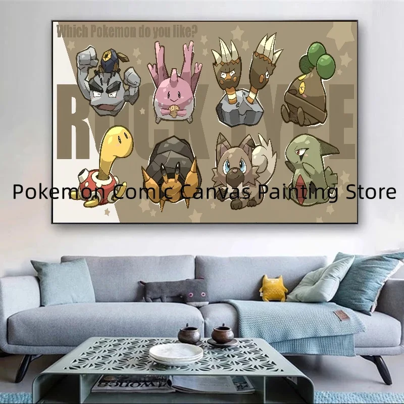 

Japan Surrounding Anime Pokemon Artwall Stickers and Posters Canvas Bedroom Room Decoration High Quality Children's GiftPicture