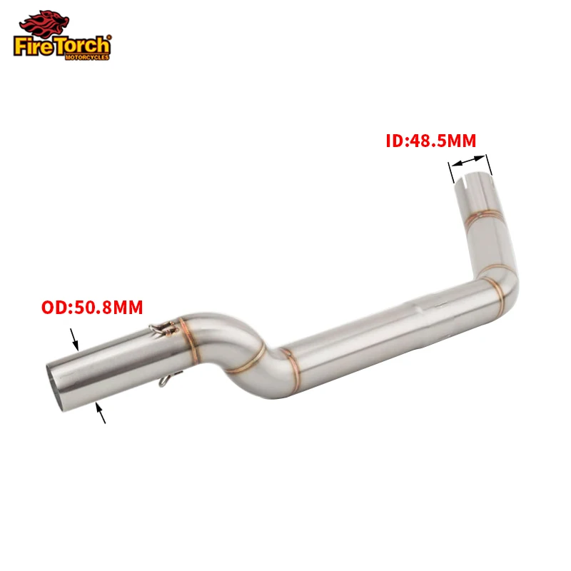 Slip On For Honda CBR600RR F5 2003-2017 51mm Exhaust Stainless Steel Mid Link Pipe Underseat Muffler Modified Tube Escape Moto