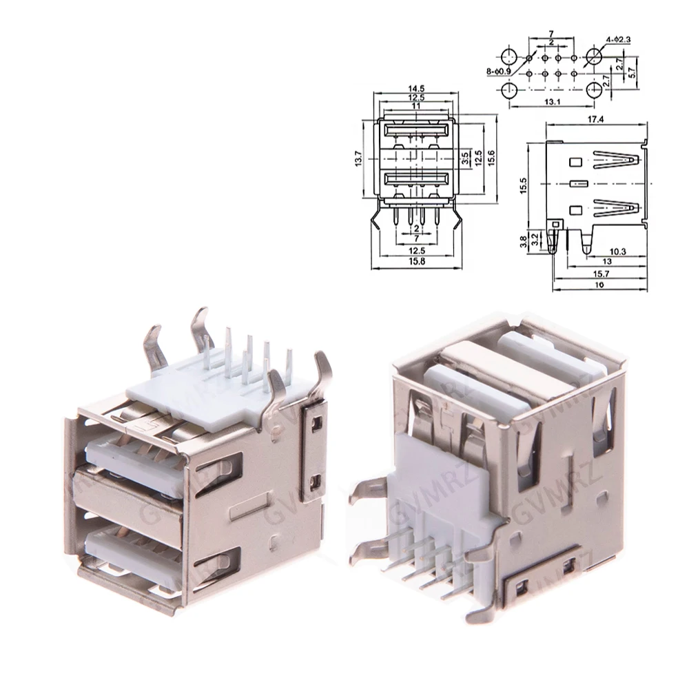 5PCS USB 3.0 USB-3.0-AF AM Type Port Male Female Solder Jacks Connector PCB Socket For USB Interface Port 90/180 degrees AM