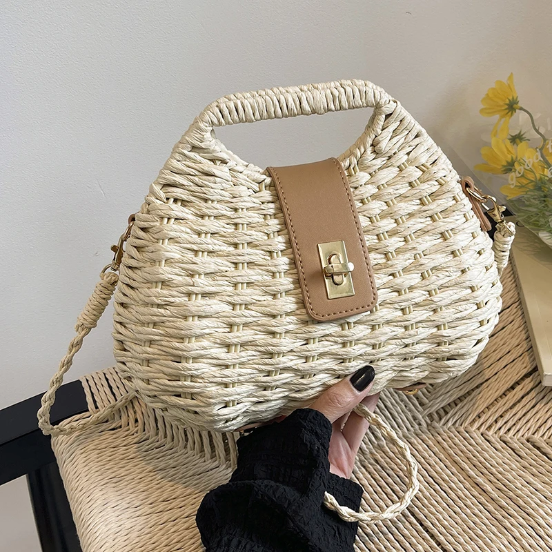 

High Quality Women Straw Handbags Shoulder Bags Casual Female Weave Crossbody Bags for Women Fashion Ladies Beach Messenger Bag