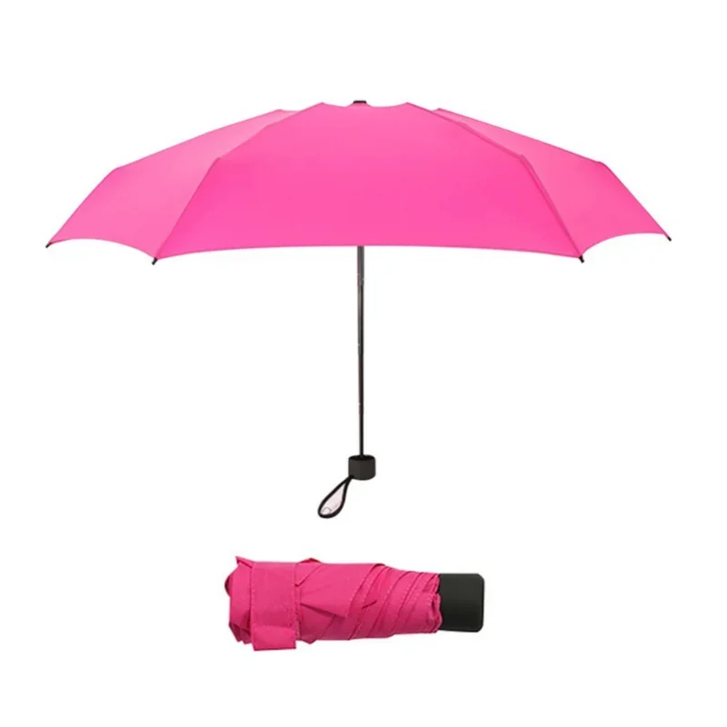 Foldable Umbrella Mini Umbrella Candy Color Traveling Rain Gear Rainy Day Pocket Umbrella Mini Folding Sun Umbrellas Travel Umbr