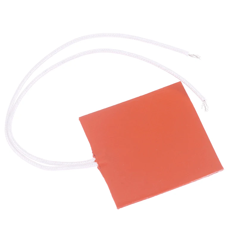 C 1pc new 10W 12V Silicone Rubber Heating Pad Flat Heater Band Mat Plate Waterproof 3D Printer Glue Sticker Adhesive