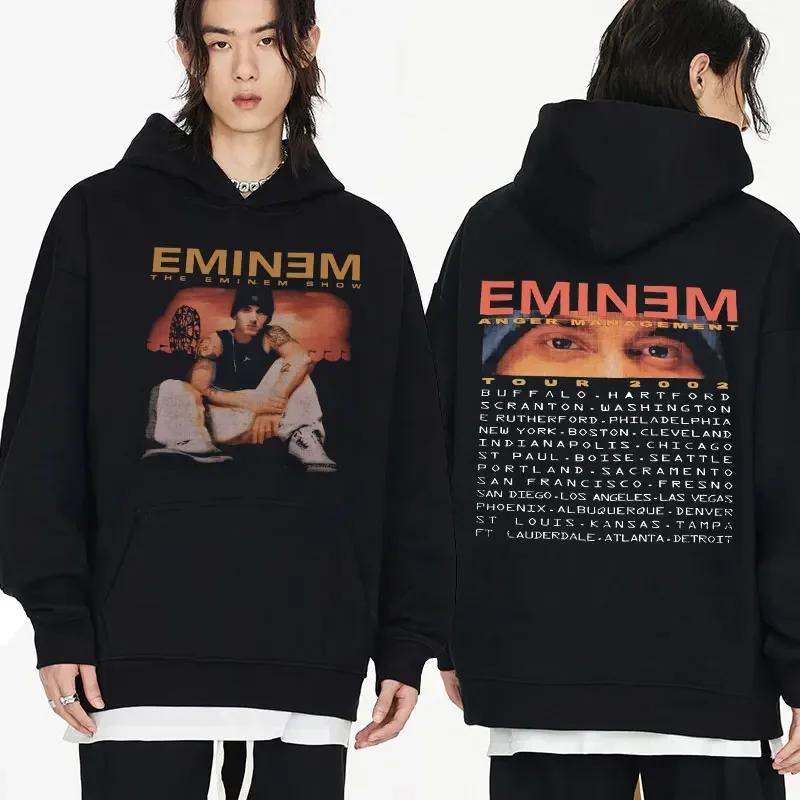 Eminem Anger Management Tour 2002 Hoodie 90s Vintage Harajuku Funny Rick Sweatshirts Long Sleeve Men Women Pullover Hoodies