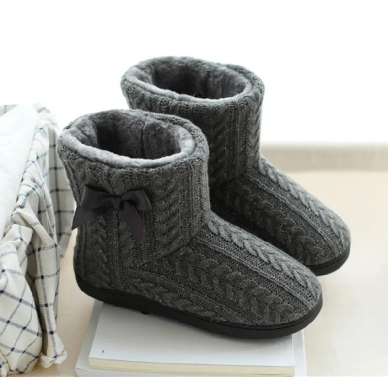 Women Slipper Booties Winter Warm Cute Plush House Boots Indoor Outdoor