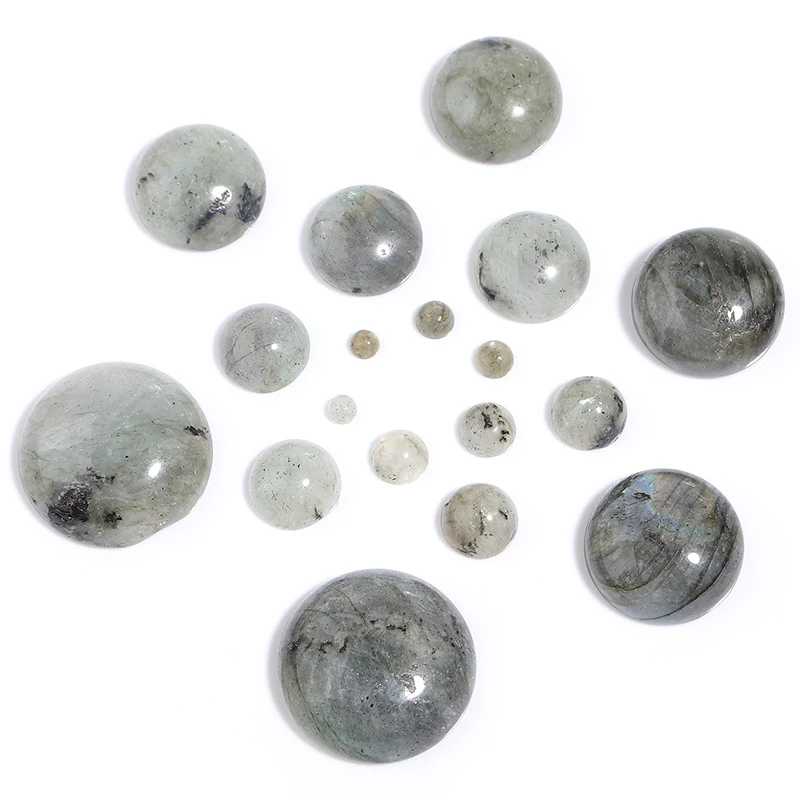 2-10pcs/lot Natural Stone Round Flatback Glitter Cabochon 4/6/8/10/12/14/16/20/25mm For Diy Jewelry Making Ring Accessories