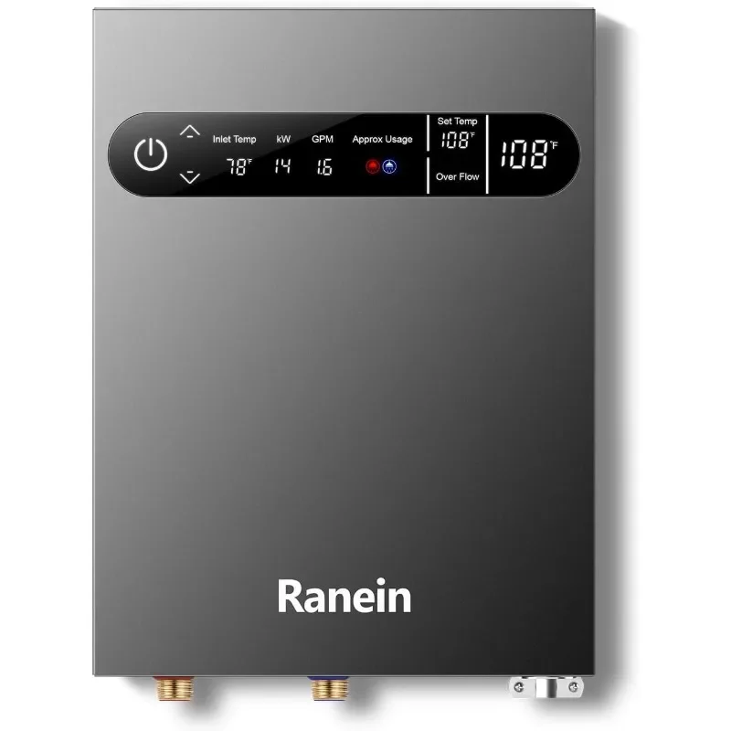 14kW Tankless Electric Water Heater,on Demand Instant Endless Water Heater with LED Temperature Display for Whole House Shower