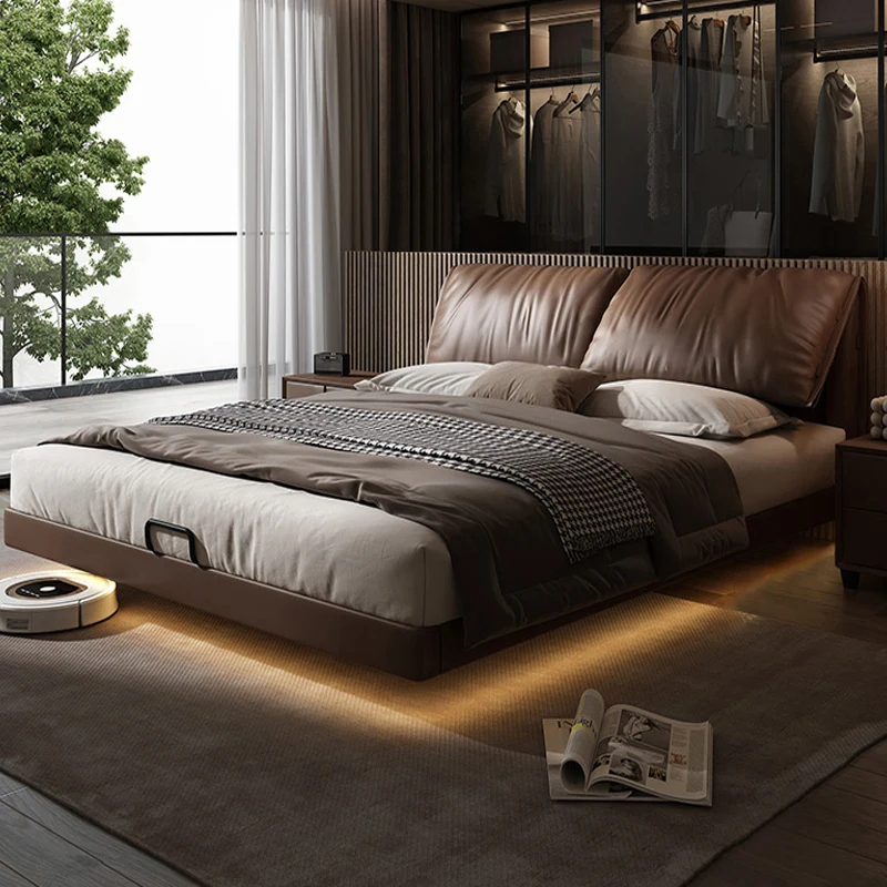 

Unique Lights Double Bed Simple Black Soft Modern Japanese Double Beds Luxury Space Saving Camas Matrimoniales Bedroom Stuff