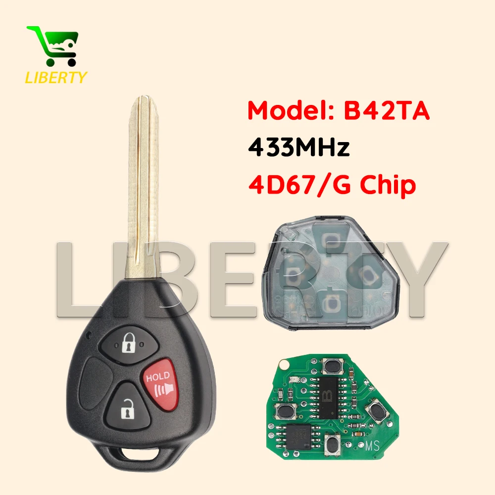 

Liberty 2/3Buttons B42TA 433MHz 4D67/G Chip For Toyota Hilux Vigo 4Runner Fortuner 2003 2004 2005 2006 2007-2011 Head Key Remote