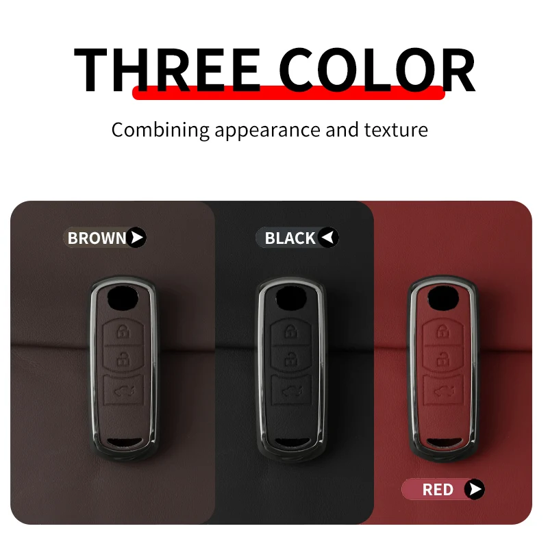 New Leather Car Key Case Cover Protect Shell For Mazda 2 3 6 Atenza Axela Demio CX-5 CX5 CX-3 CX7 CX-9 2015 2016 2017 2018 2019