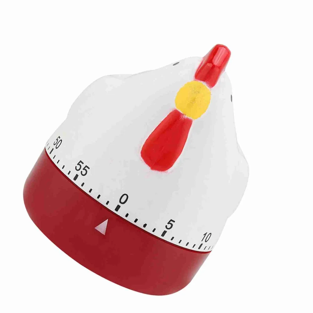 Lovely Chicken Mechanical Timer Wind Up White Red Countdown Kitchen Timer Adjustable Manual Alarm Clock Kitchen Cooking