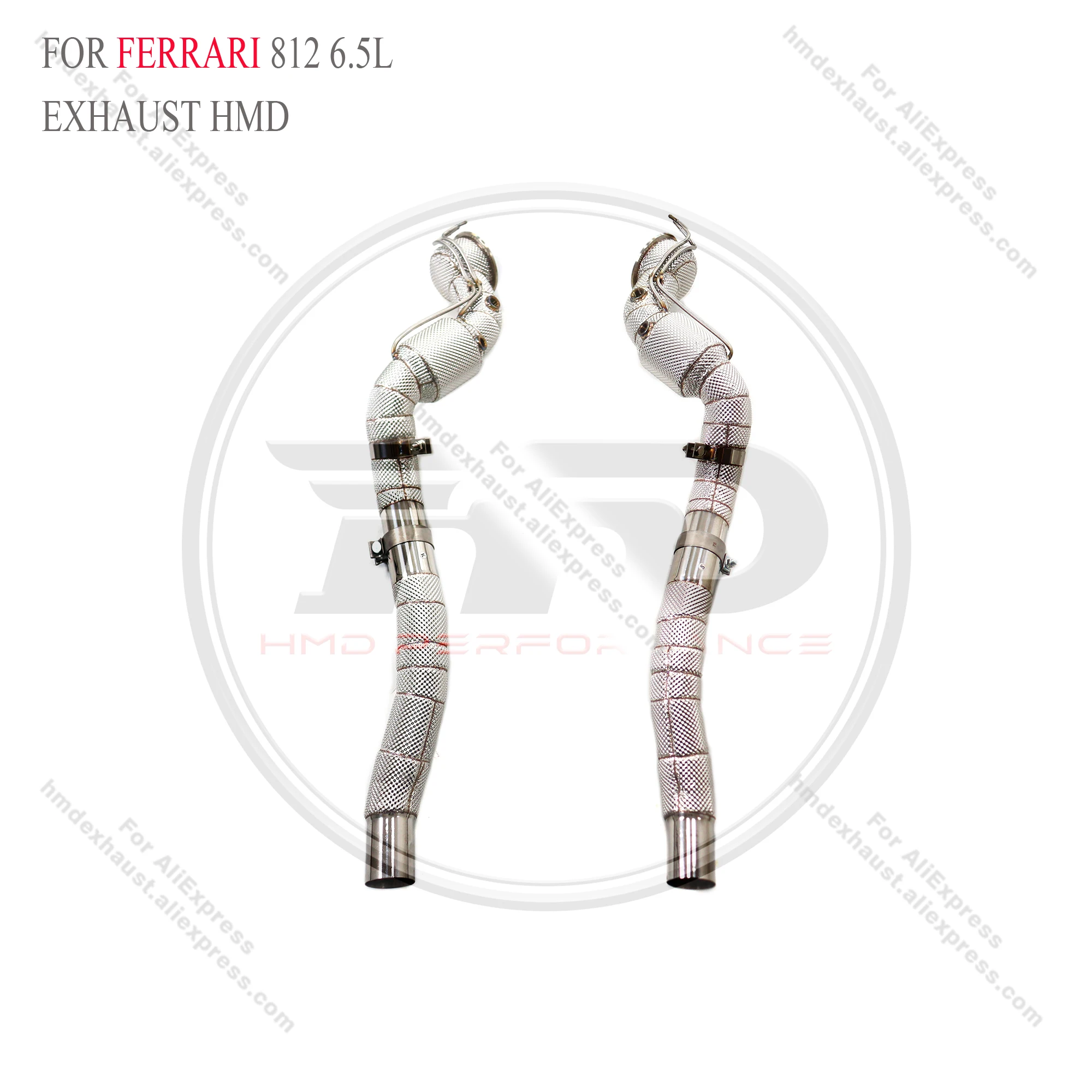 【معتمد على الأداء】أنبوب سفلي لأداء Ferari 812 6.5L V12 HMD مع درع حراري من التيتانيوم | حل حذف OPF/GPF | ماكس #1