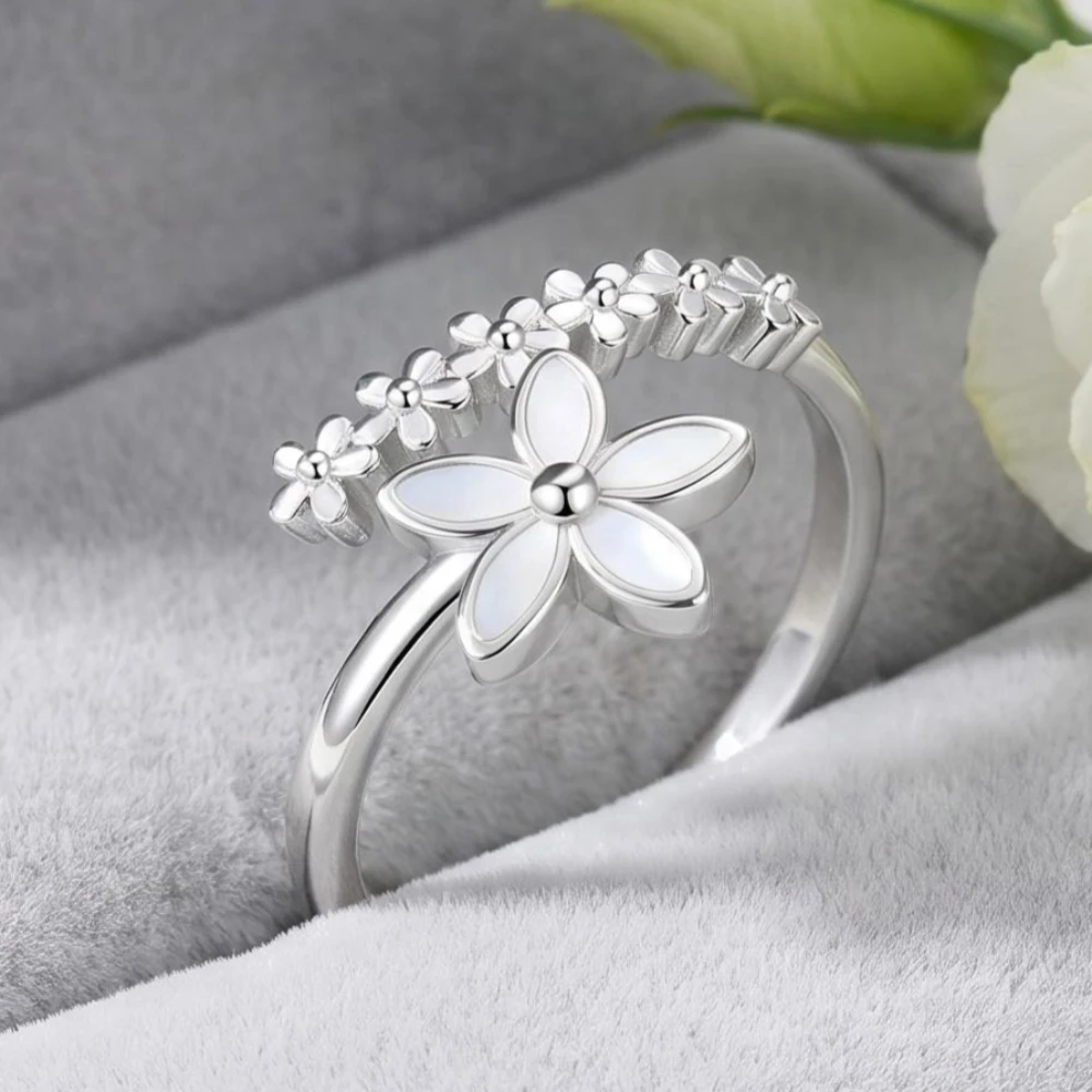 Hot 925 Sterling Silver Ring Flowers Classics for Women Wedding Luxury Jewelry Engagement Charm Fashion Party Birthday Gifts