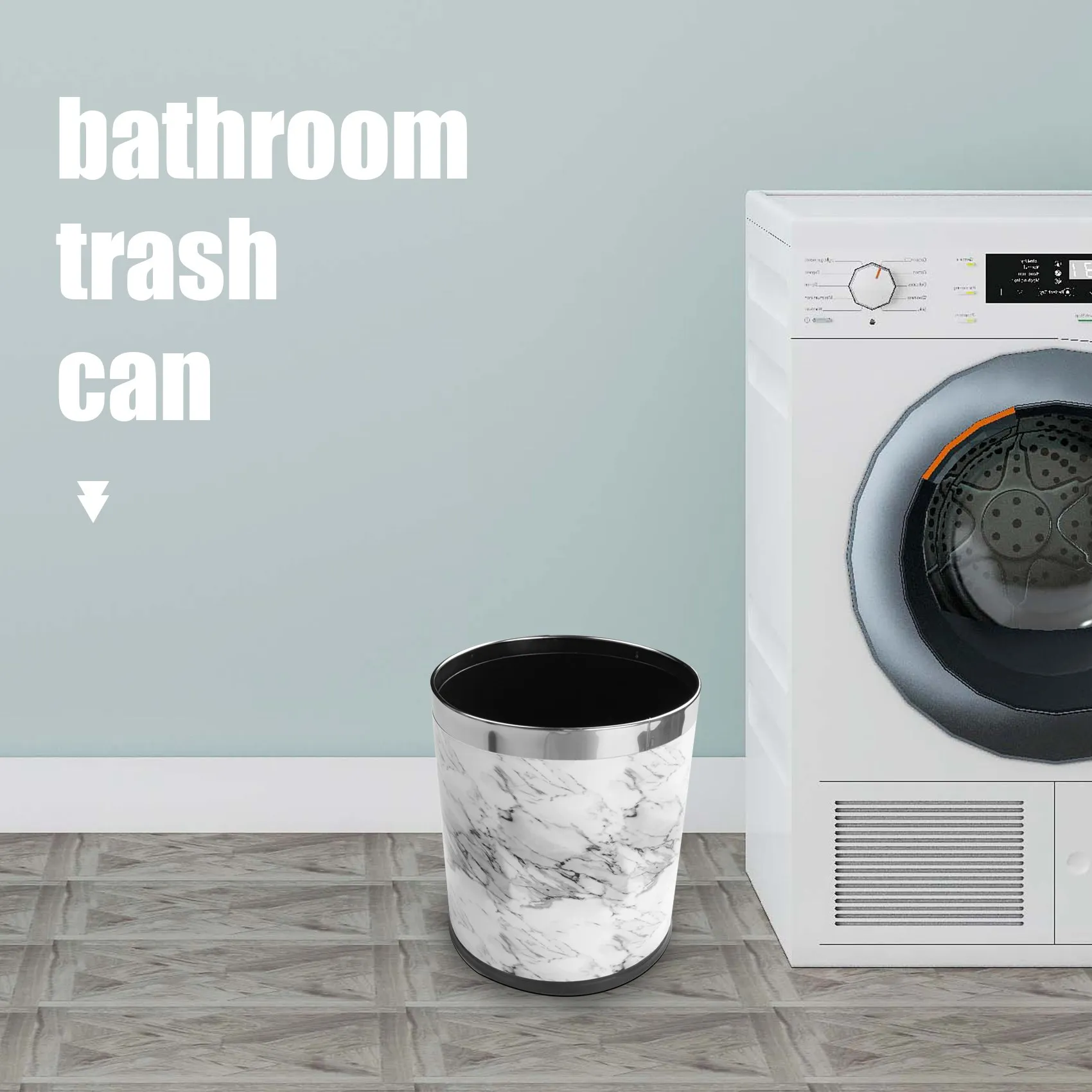 

【Top Picks】Мраморный узор, 10 л, ведра для мусорного бака, диаметр 23 см, высота 27 см, мусорные баки для гостиной, ванной комнаты, кухни, мусорная корзина Tr
