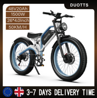 DUOTTS N26 Electric Bike 48V20AH Lithium Battery 1500W Powerful Motor 26*4.0 Fat Tire All Terrain Electric Bicycle