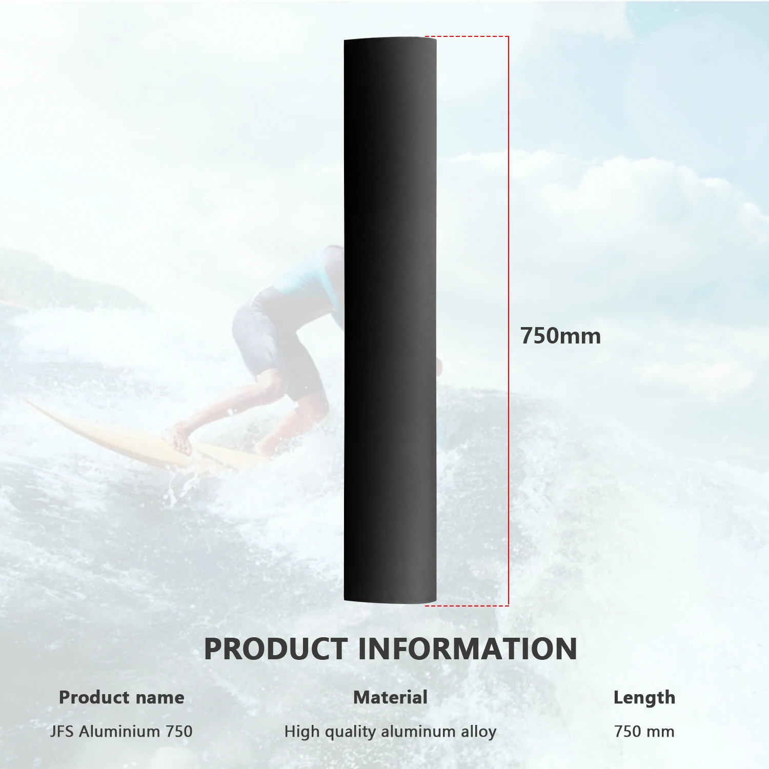 Foil Mast Aluminium 75cm Foil Mast Base Adapter Stiff/strong Prone,SUPfoiling,winging,Downwind, Lake Pumping and Kite Foiling