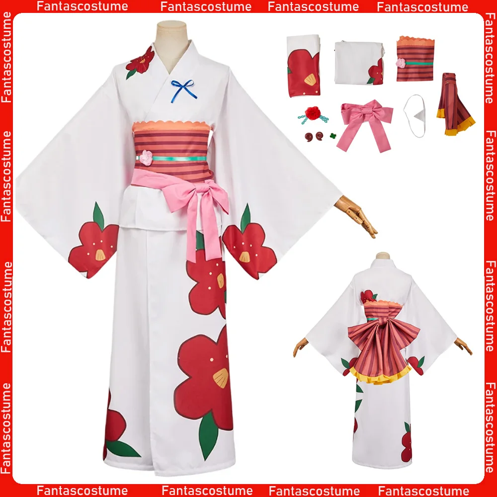 

Anime Cosplay Yashiro Nene Costume Women Kimono Skirt Belt Headband Outfits Halloween Carnival Party Roleplay Disguise Suit