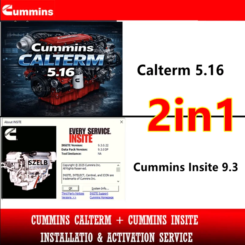 Cummins Insite 9.3 Pro + Calterme5.16 No Expired + Can Load Modified-Incal+ (Fleet Counts, Zap-It, OEM Zap-It) Free Installati