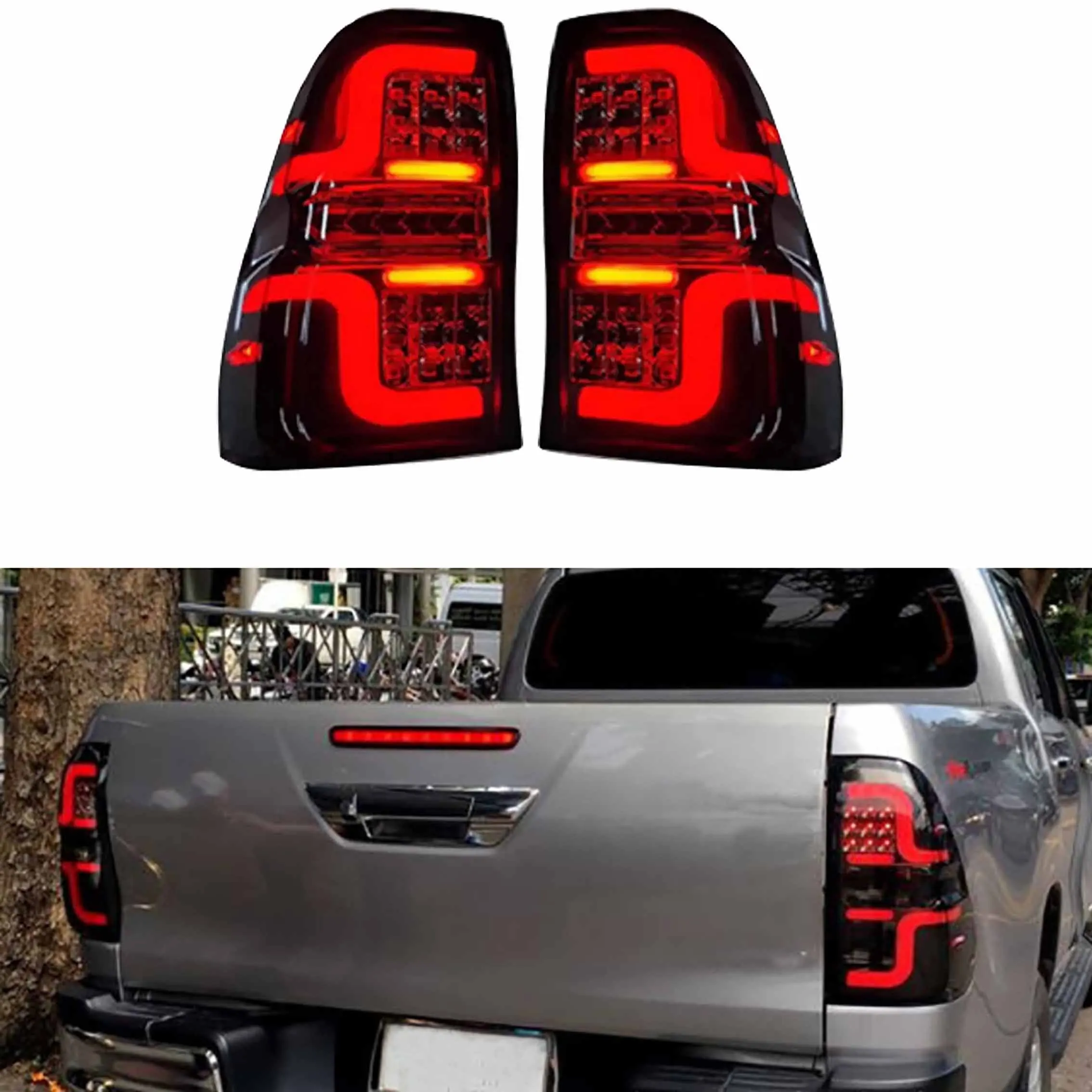 

Offroad Pickup Trunk Rear Lamp Tail Lights for Toyota Hilux Revo 2015 -2022 Running Lamp + Brake + Reverse + Turn Signal Light