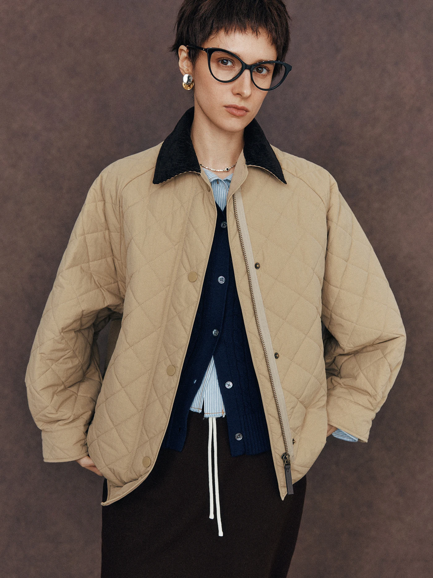 

Легкий теплый жилет из шелкового верблюжьего пуха с ромбовидной стежкой, хлопковая куртка, женская модная повседневная свободная куртка из нейлоновой ткани