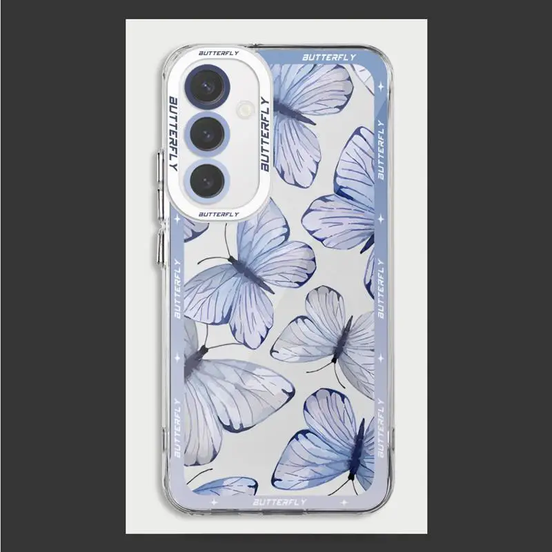 Art Beautiful Butterfly Phone Case for Samsung Galaxy A14 A13 A15 A23 4G A34 A33 A53 A25 A24 A54 A73 A35 A55 5G Clear Soft Cover