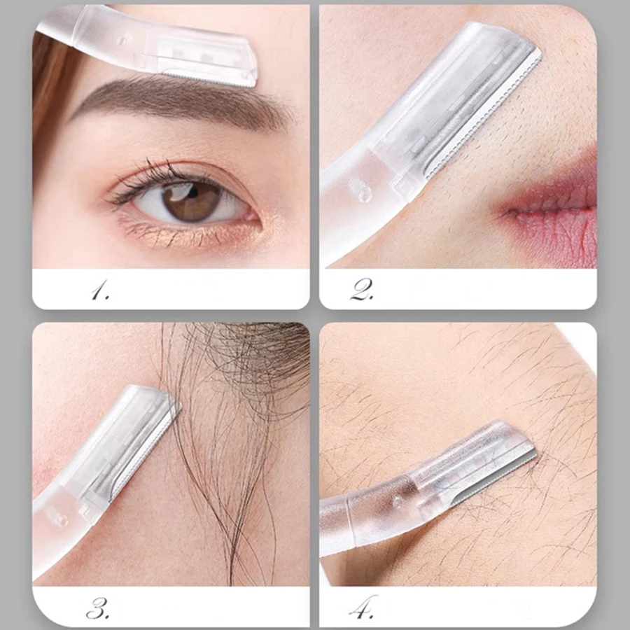 4pcs/set eyebrow razor, stainless steel eyebrow razor, eyebrow cutter with comb, for beginners, beauty tools, for all skin types