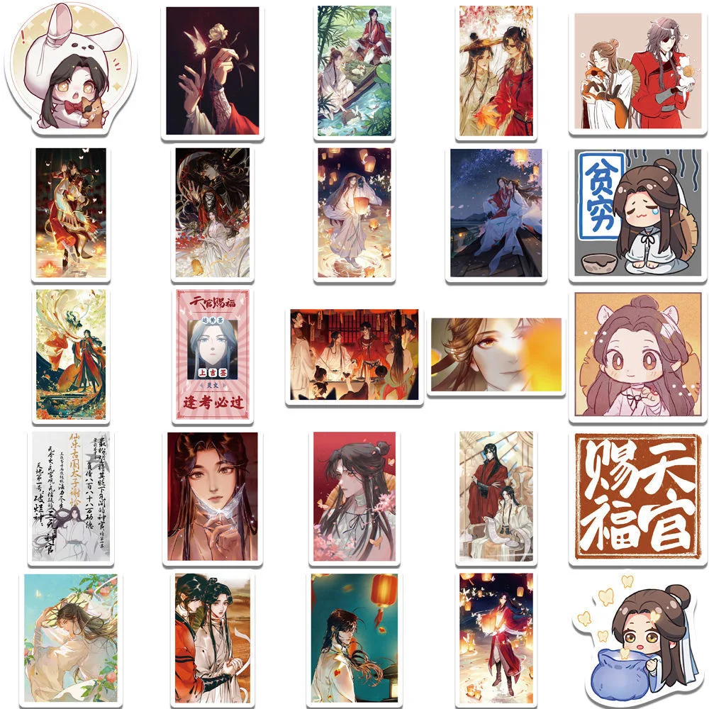 65 قطعة/المجموعة/المجموعة مانغا السماء الرسمية نعمة ملصق مزخرفة TGCF Hua Cheng ، Xie Lian Q نسخة ملصقات للتسمية
