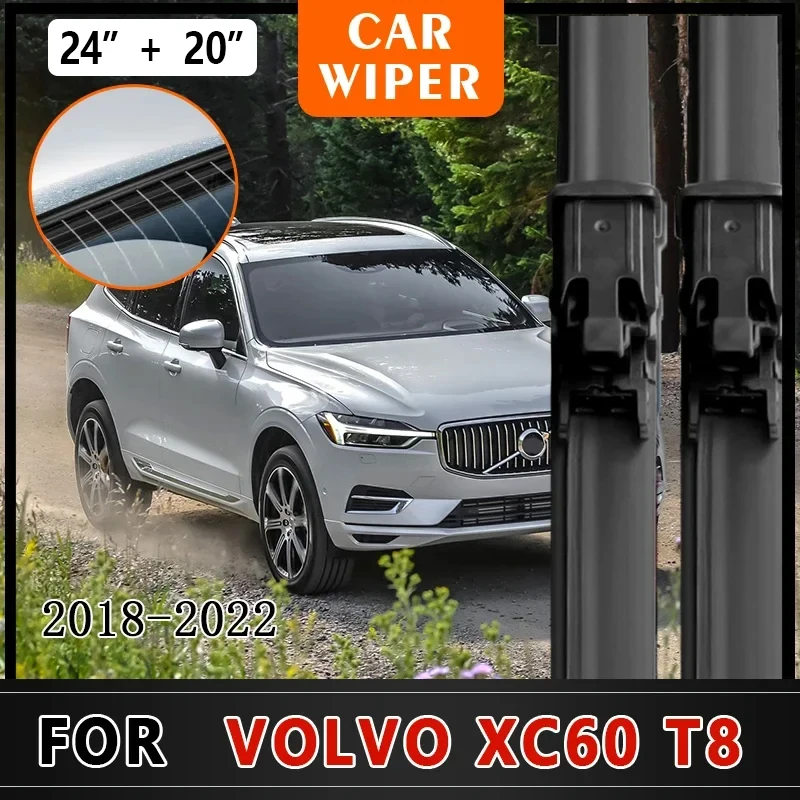 LHD For Volvo XC60 T8 MK2 2018~2022 Smart Heating Spray Washer Injectors Car Window Windshield Windscreen Front Wiper Blades