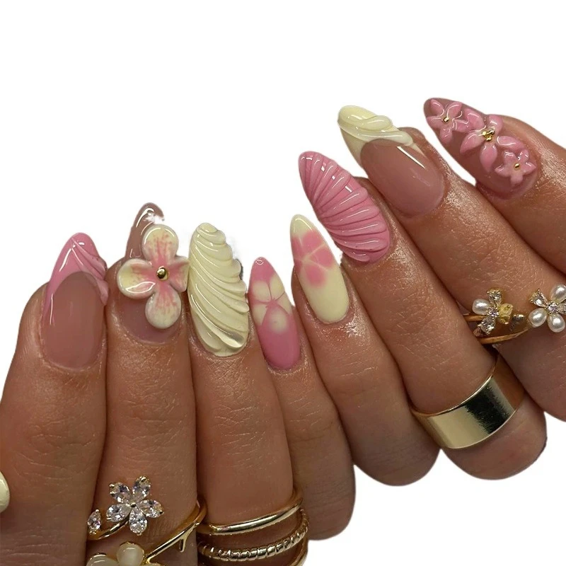 

Нашивка для ногтей с цветком для ногтей контрастного цвета, капли воды, накладная накладка для ногтей