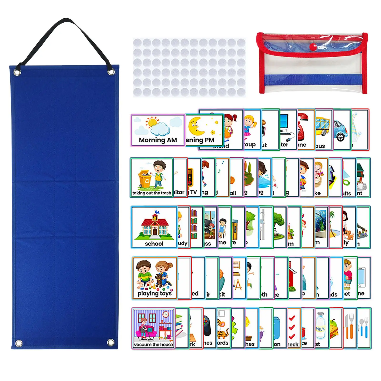 Kids Visual Schedule Calendar 70Pcs Visual Schedule Cards Visual Schedule Daily Work Schedule for Home Toddlers Children Family