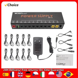 11-Channel Guitar Pedal Power Supply Independent Short Circuit Protection Pedal Board Power Supply for 9V/12V/18V Effect Pedal