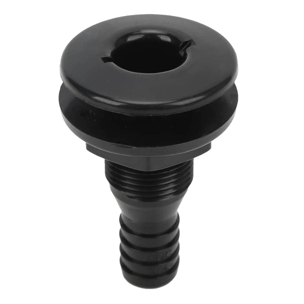 Boat Water Drain Scupper ABS 3/4in Black Through Hull Connector Hose Coupling Drain Outlet Replacement Hardware