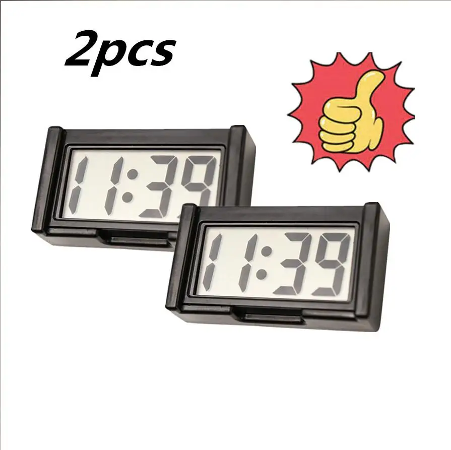 

2pcsMini Lcd Digital Clock Bedroom Simple Small Electronic Watch Portable Old Man Big Word Table Student Exam Mute Desktop Clock