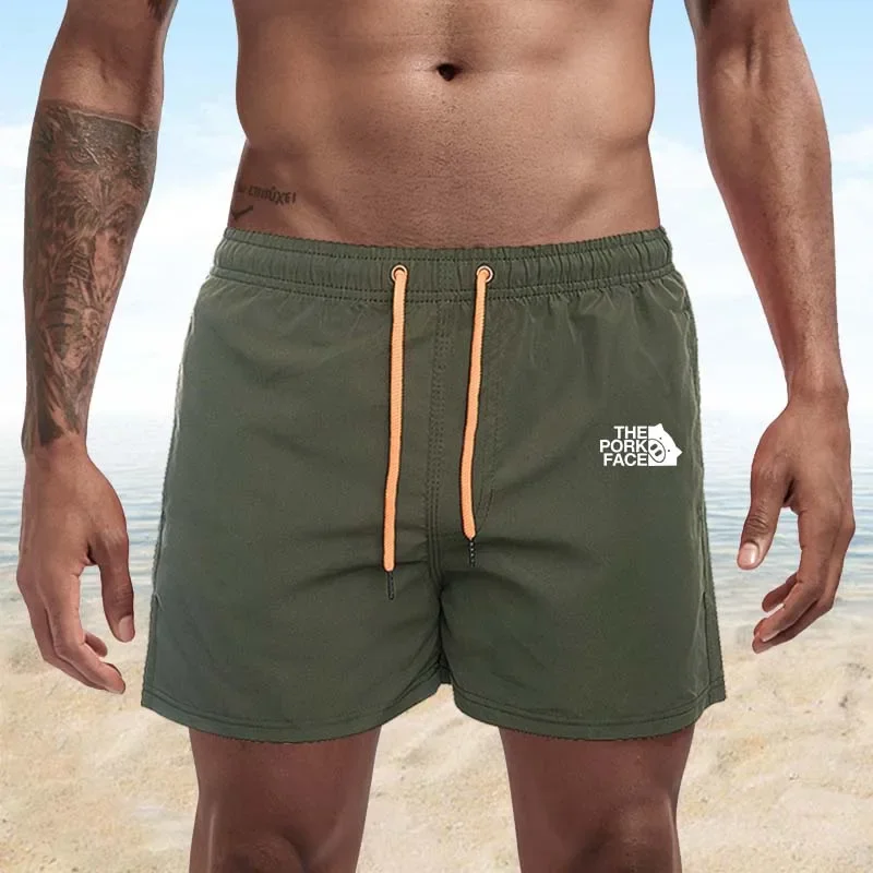 2024 Quick-drying Swimming Trunks Men's Swimsuit Swim Trunks Summer Bathing Pocket Beach Shorts Surf Drawstring Boxers S-4XL