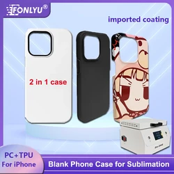 Fonlyu 5pcs Coated 2 in 1 Blank Phone Cases for DIY Sublimation Coating Covers for iPhone 15 14 13 12 11 X XS XR Pro Max Plus