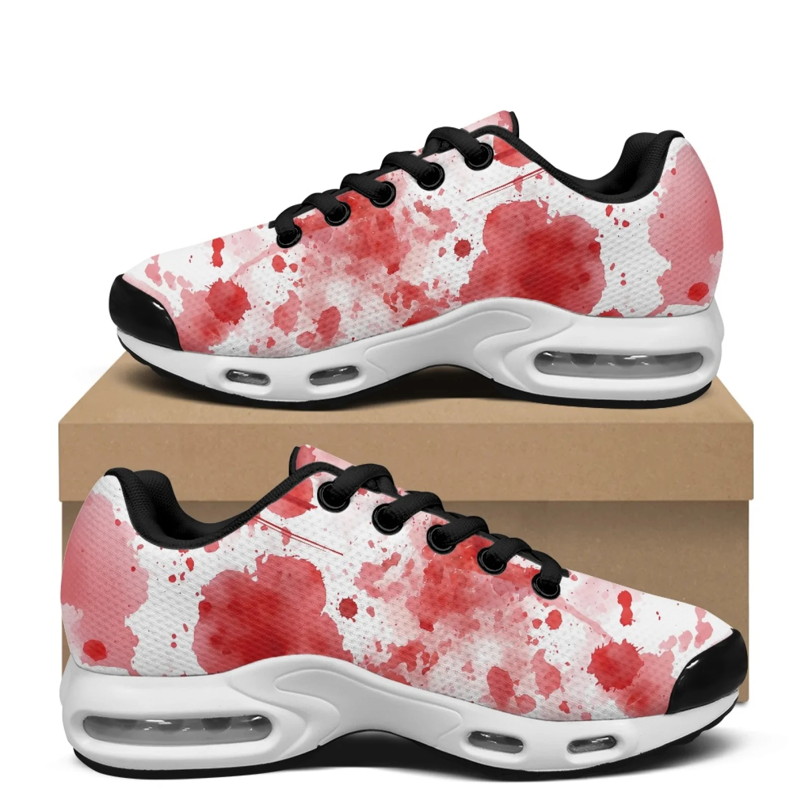 PENSTROLL Red Splash Men's Running Shoes Sport Trainer for Mens Breathable Tennis Fashion Sneakers