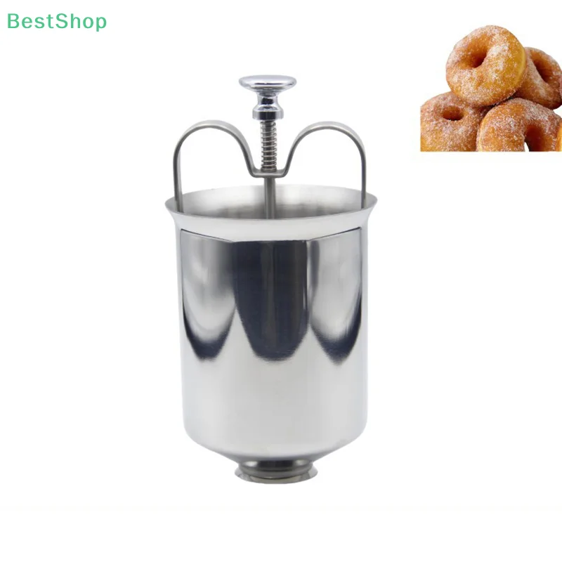 ♥ Donut-Maker-Presse aus Edelstahl – manuelles Teigfritteusen-Werkzeug zum Backen von hausgemachten Donuts und Gebäck