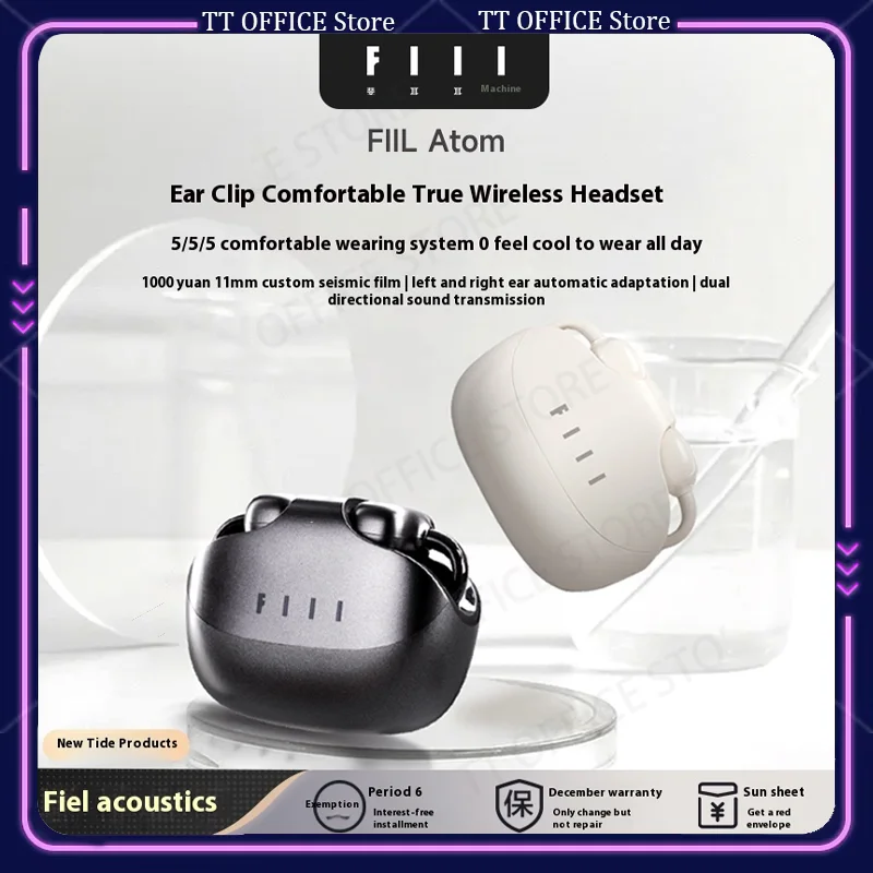 

Fiil Atom Windows Ear Clip Comfort, True Wireless Bluetooth Earphones, Air Conduction Open Running Sports Earphones