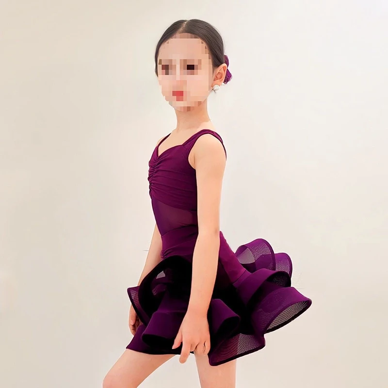 Kinderen Professionele Latin Dans Jurk Meisjes Tango Salsa Samba Ballroom Dansvoorstelling Podiumoutfits Kostuum 2025, Nieuw