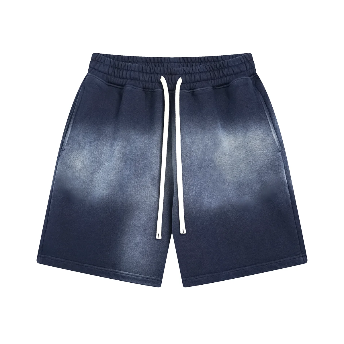 2026 Spray Dyeing Men's Shorts Water Retro Pure Cotton Loose Men's Middle Pants