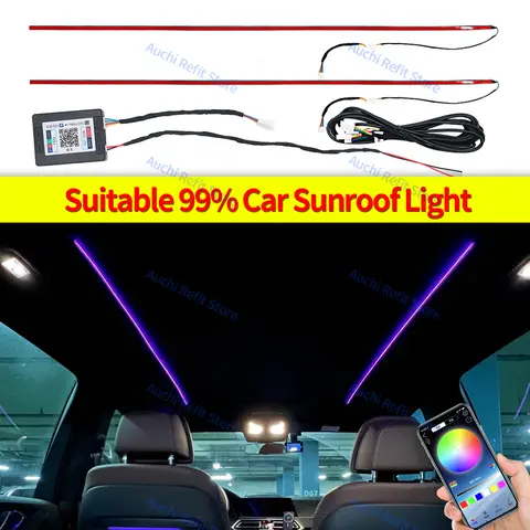 256 색상 LED 선루프 조명, 테슬라 도요타, 혼다, 아우디, 벤츠, BMW, 자동차 지붕 주변 조명, 분위기 램프, 앱 제어 채광창 256 색상 LED 선루프 조명, 테슬라 도요타, 혼다, 아우디, 벤츠, BMW, 자동차 지붕 주변 조명, 분위기 램프, 앱 제어 채광창